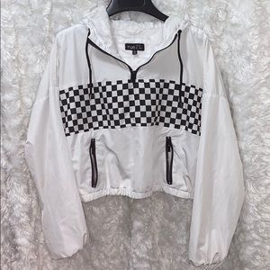Checkered Crop Windbreaker